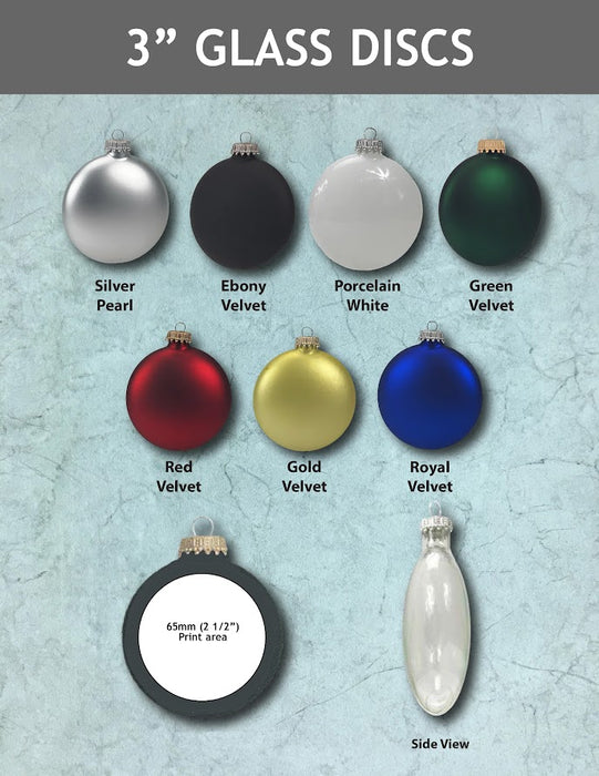 3" Flat Glass Ornaments (GDS)