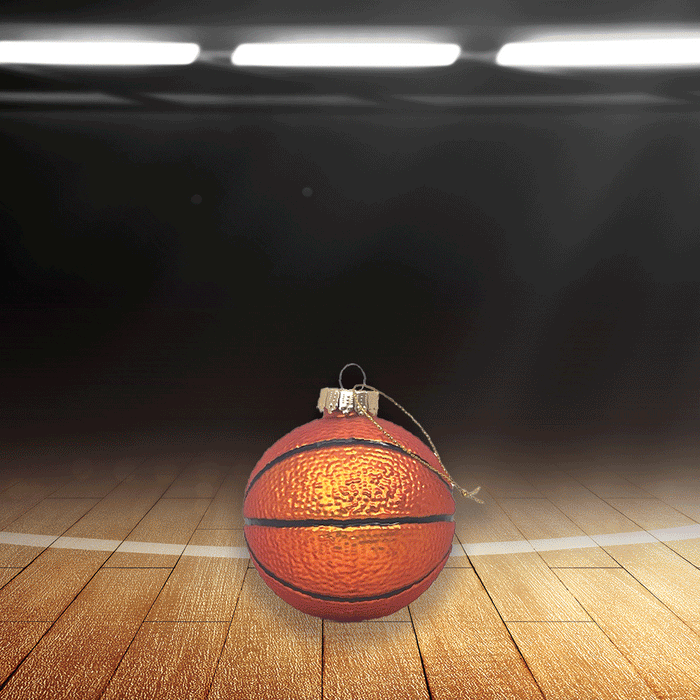 3 1/4” Glass Blown Basketball Ornament (#BASKETBALL)