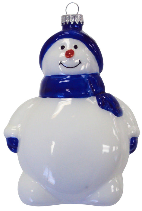 ﻿5” Glass Blown Snowman Christmas Ornament Type (#SNWMN)
