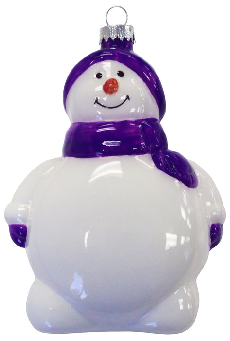 ﻿5” Glass Blown Snowman Christmas Ornament Type (#SNWMN)