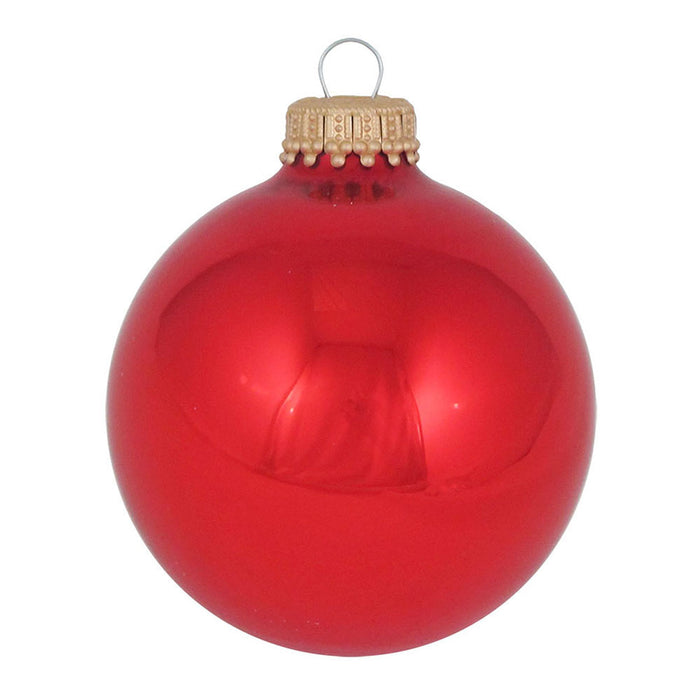 3 1/4” Pad Printed Glass Blown Round Ball Christmas Ornament (#8PP)