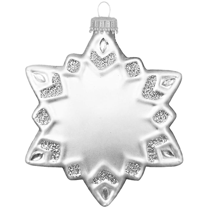 4 ” Glass Blown Christmas Snowflake Ornament (#SNOWFLAKE)