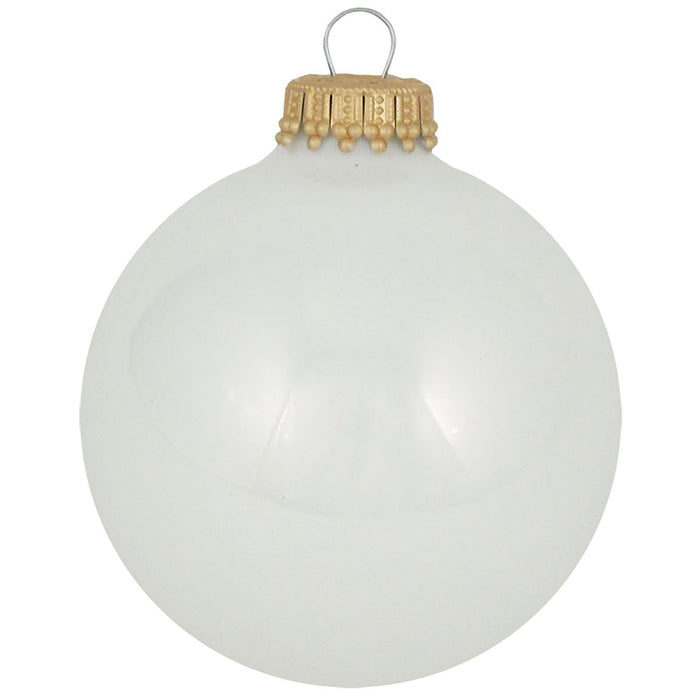 New 2 5/8” Pad Printed Glass Blown Round Ball Christmas Ornament (#7PP)