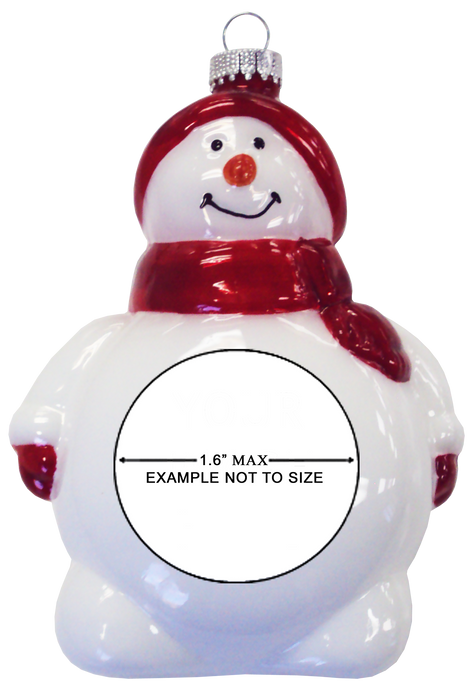 ﻿5” Glass Blown Snowman Christmas Ornament (#SNWMN)
