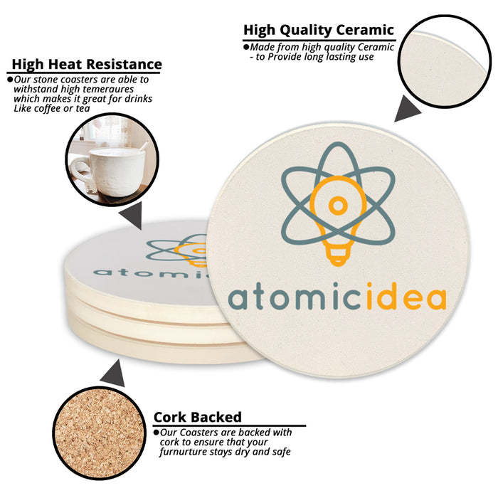 4" Round Ceramic Coaster (#CSTR-CERCRCL)